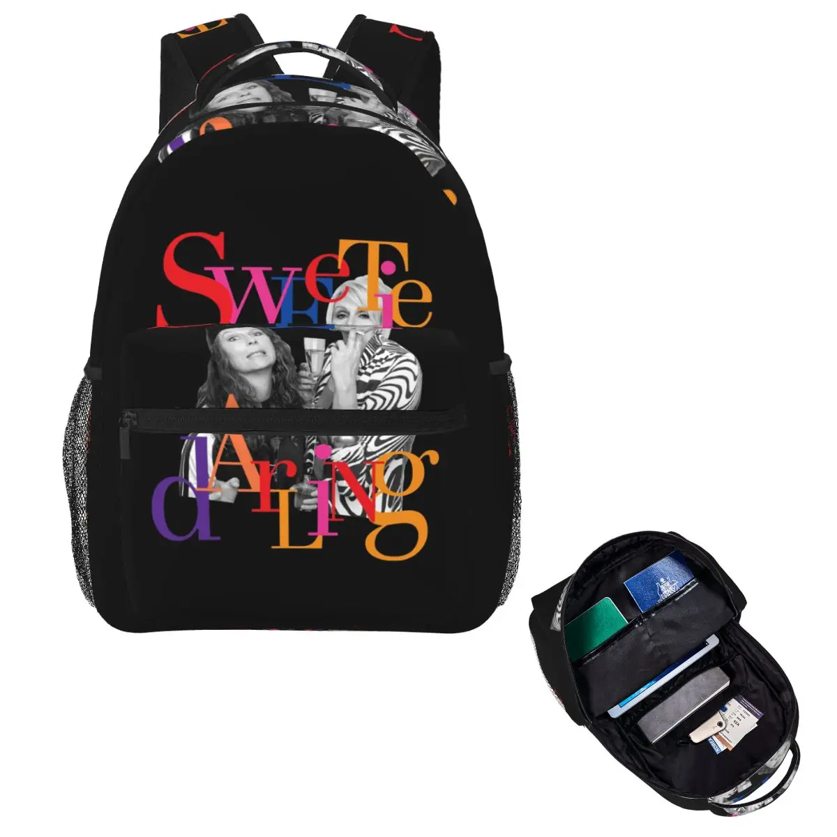 Eddie Patsy Are The Best Sweetie Darling Ab Fab Absolutely Fabulous Student Backpack School Bag Daypack Bookbag Shoulder Bags