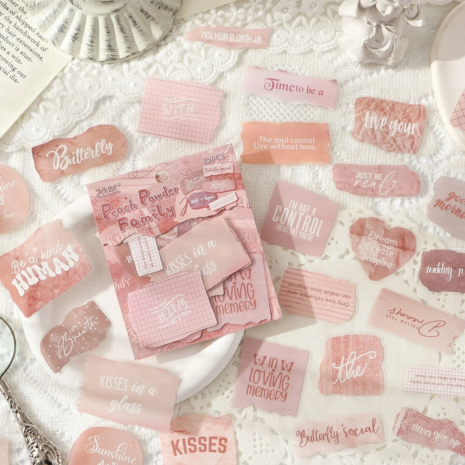 25 Pcs/Pack Retro Quote Stickers, Vintage English Label Stickers For Journal Background Decor