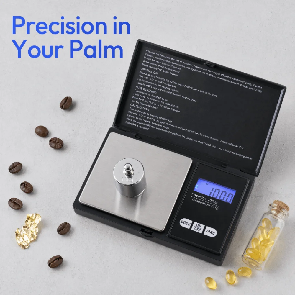 Plastic Stainless Steel Digital Pocket Scale Black Backlit LCD Display Electronic Food Scale Multi-Unit Measurement