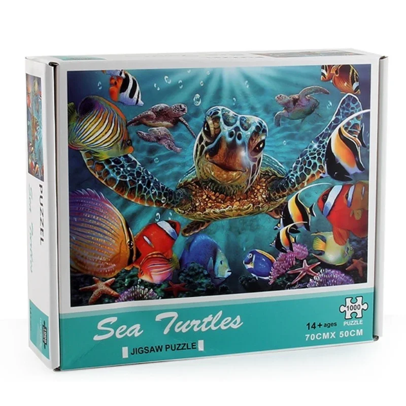 1000 Pieces Puzzle Adult Jigsaw Puzzle Undersea Series Sea Turtle Puzzle Educational Toys Decorative Painting Birthday Present