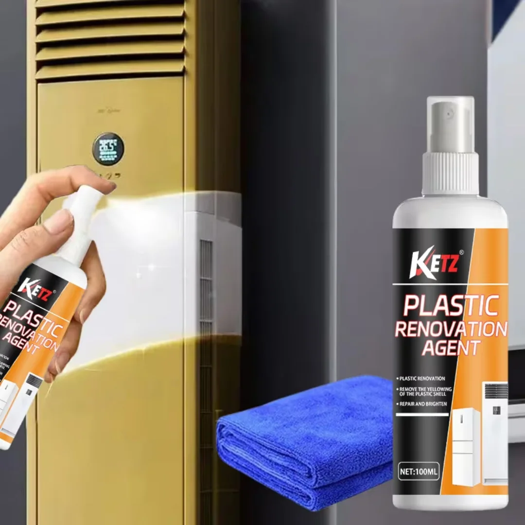 100ml Plastic Renovation Agent - Yellowing Remover & Brightener for Household Appliances, Air Conditioners & Plastic Surfaces