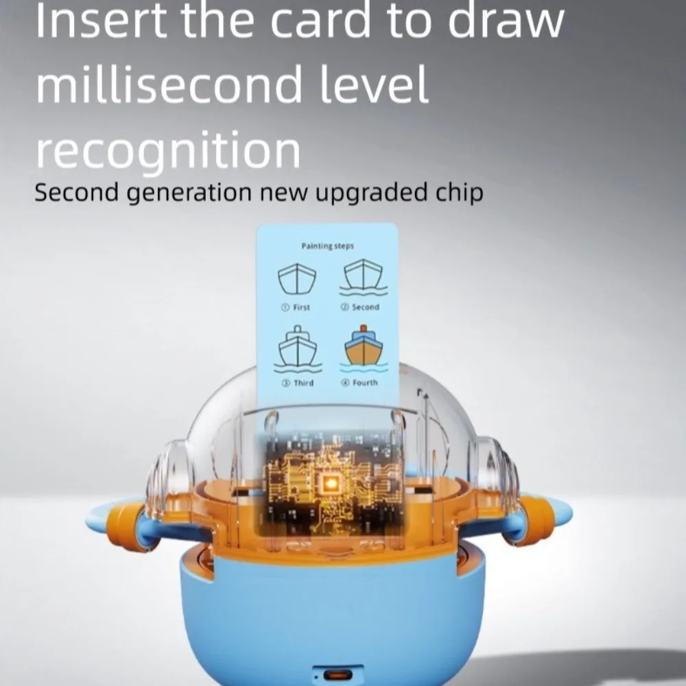 Robot de dessin interactif avec 100 cartes de mots et 14 stylos de couleur, jouet éducatif, Robot de peinture magique