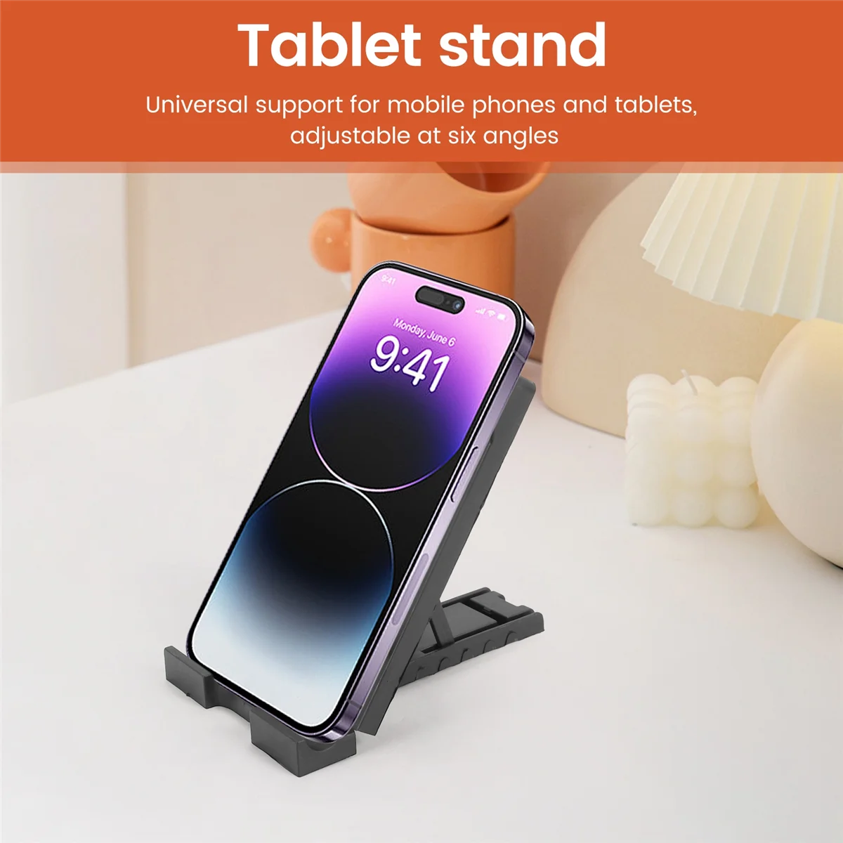 FZFZ デスクトップ タブレット コンピューター スタンド 多段階折りたたみ式 ポータブル デスクトップ 学生学習機スタンド (ブラック)