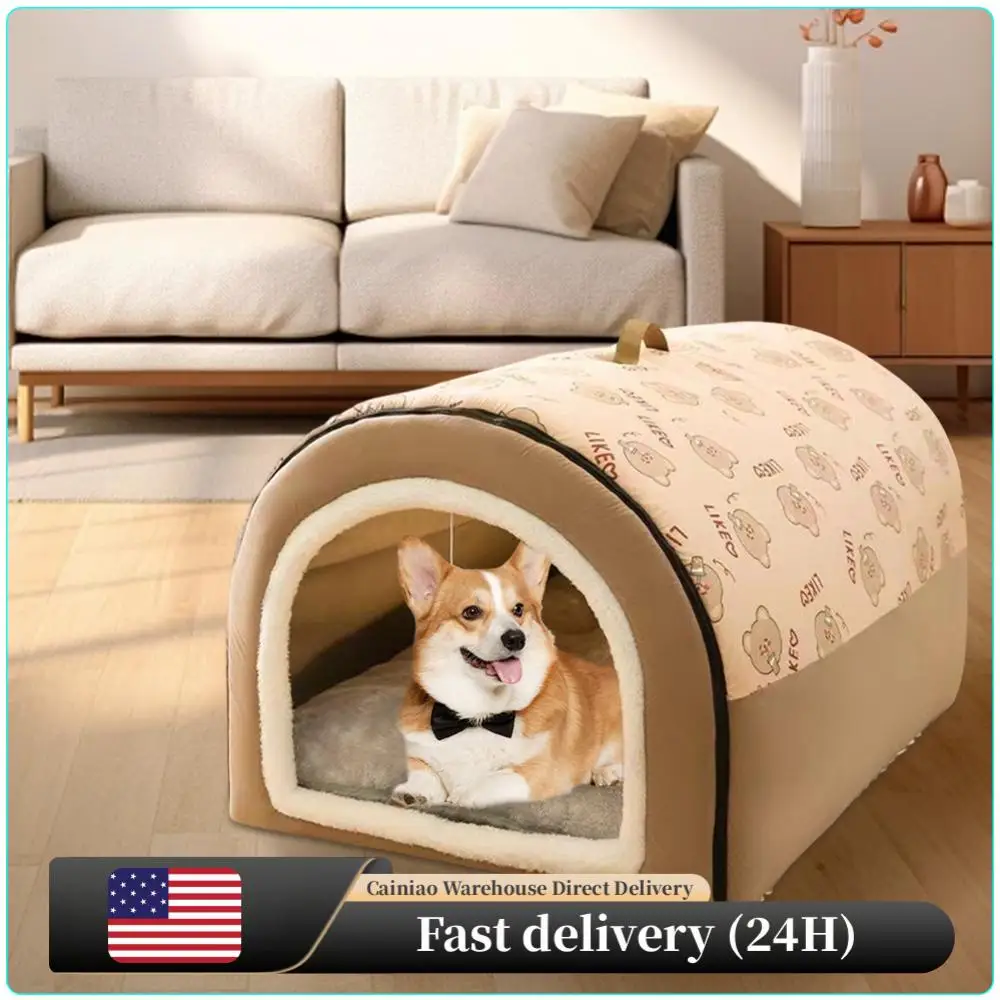 

Теплый зимний коврик для домика для собак, моющийся питомник для собак, съемный домик для кошек, удобная зимняя кровать для кошек, замок для собак, кошек, товары для домашних животных