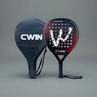 Cwin Paddle Racket Carbon Fiber Soft EVA Face for Adult Prefessional Training Tennis Paddle Racquet with Padel Shovel Protector