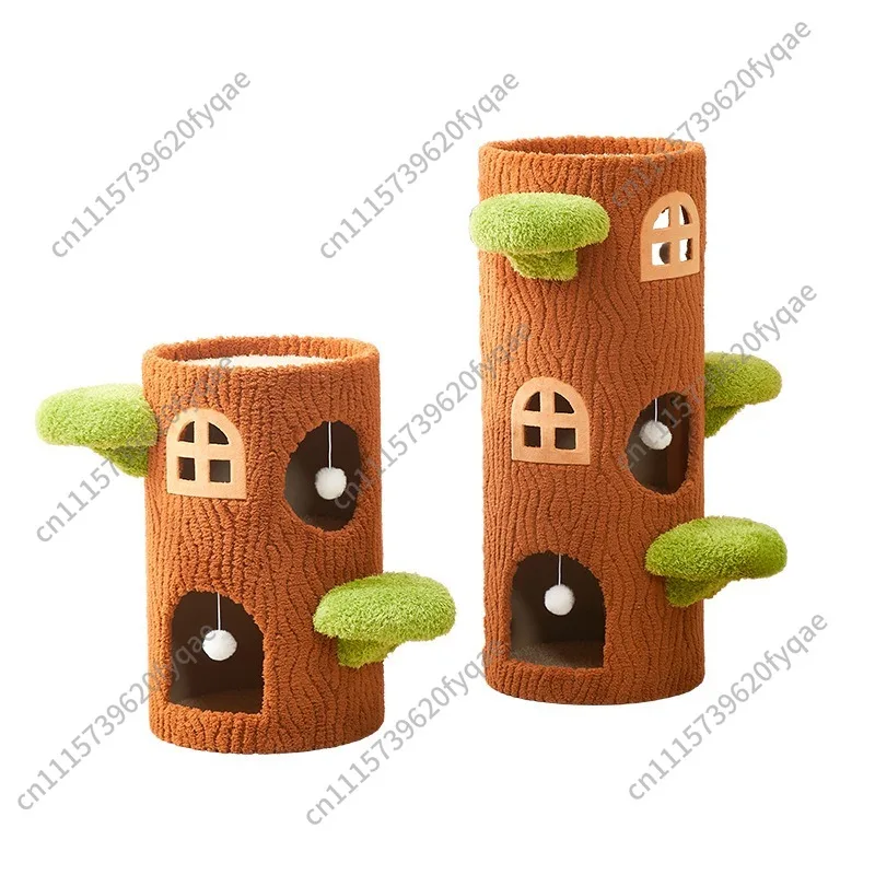 Cat tree climbing frame cat litter integrated scratching board cat bucket