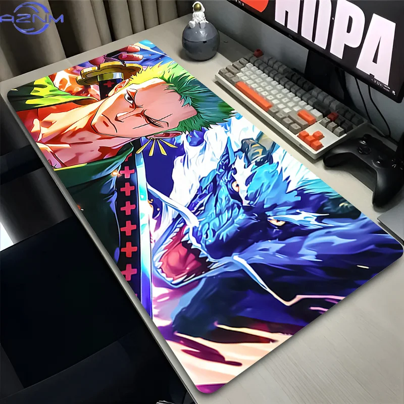 Hot Mouse Pad one piece Zoro eSports Gamer Players Speed Rubber Game Extended Desk Mat Lock Edge Mousepad Non-slip Keyboard Mat