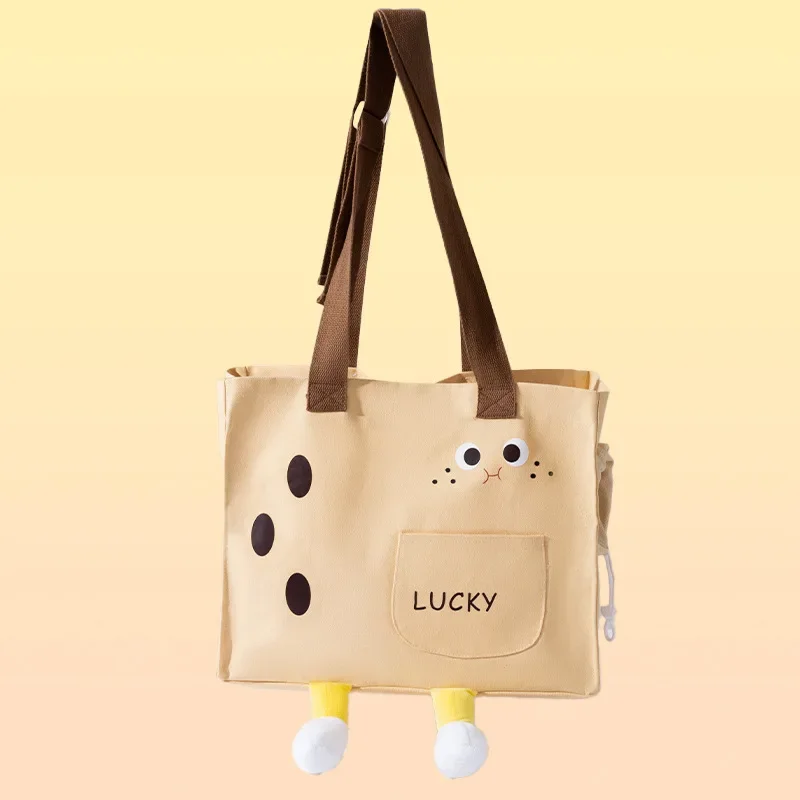 Crossbody Bag Canvas Going Breathable Portable Cartoon Cute Large Capacity Cats Pet Products Carrying Backpack Transport Things