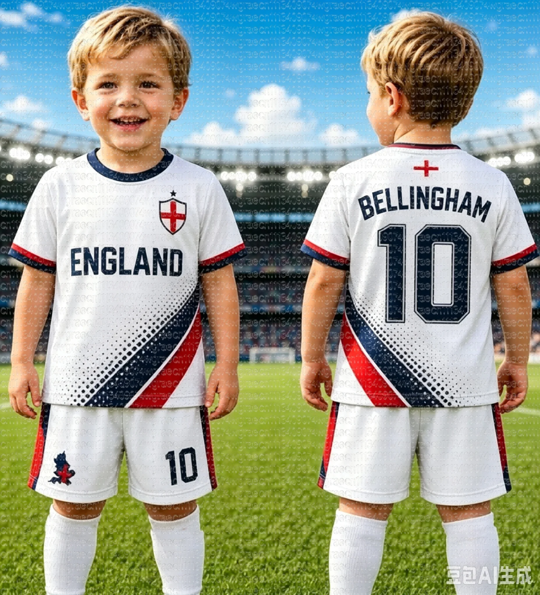 26/27 New Bellingham Fan No.10 England Football Jersey Tee & Shorts 2-Piece Set, Single Top Available, Sports Tracksuit for Kids