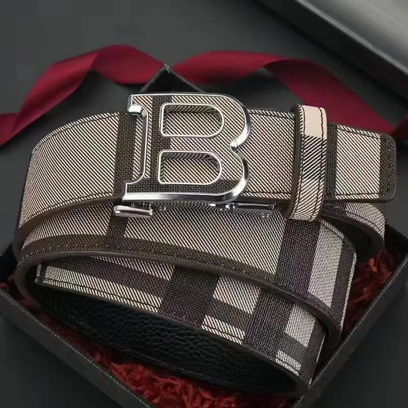 Echter Ledergürtel für Herren, lässiger Stil, modisch, aus Rindsleder, mit automatischer Schnalle aus einer Metalllegierung, luxuriöse Marke, vielseitiger, trendiger Gürtel für Herren. – Detail 4