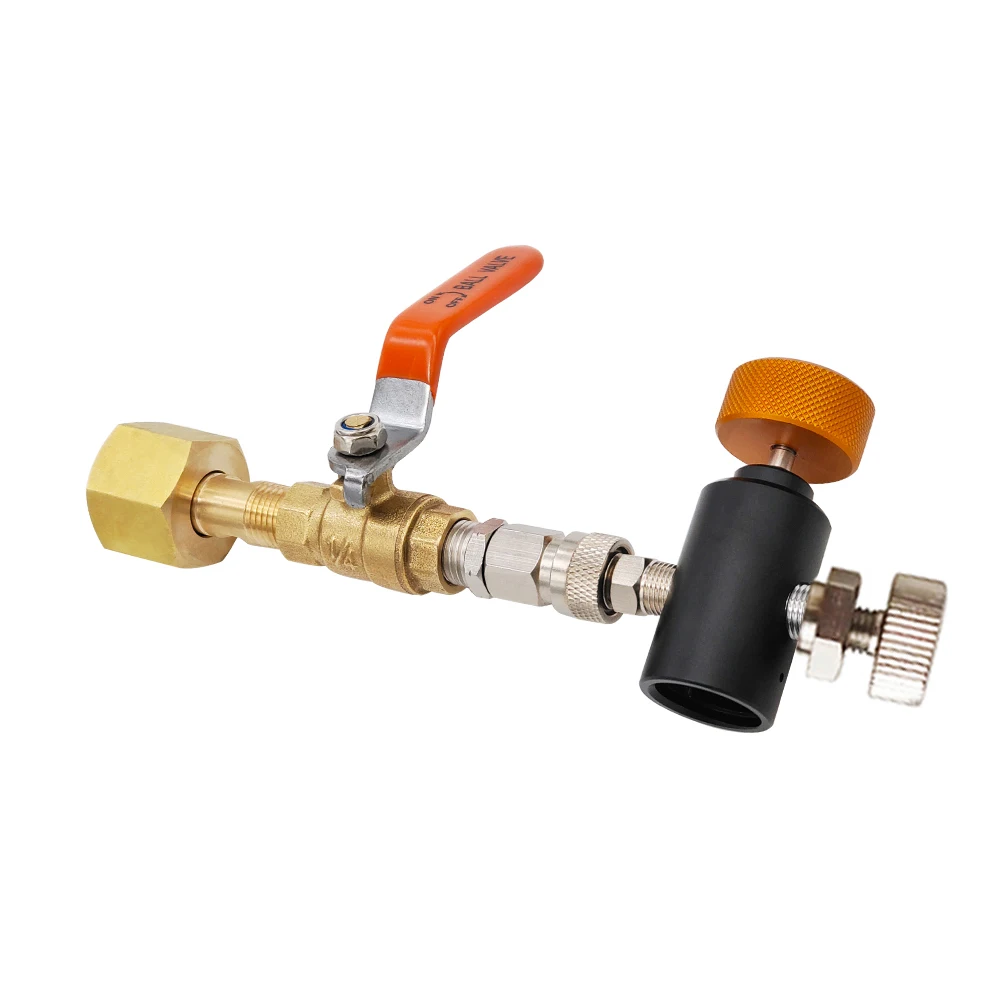 Soda Co2 Cylinder Tank Refill Adapter for Sodastream Soda Stream Filling Station W/ Ball Valve,W21.8-14 Or CGA320 to Tr21-4 Tank