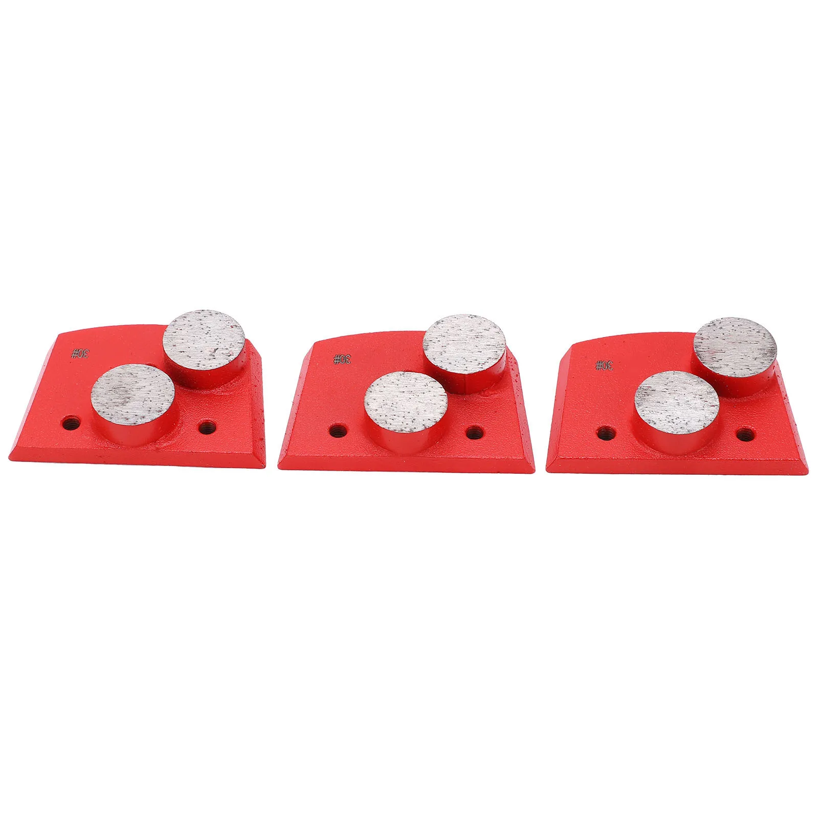 Grinding Pads Red Trapezoid 30# Grit 2 Cylindrical Teeth for Concrete Polishing  Sanding Pad Hardware Tools
