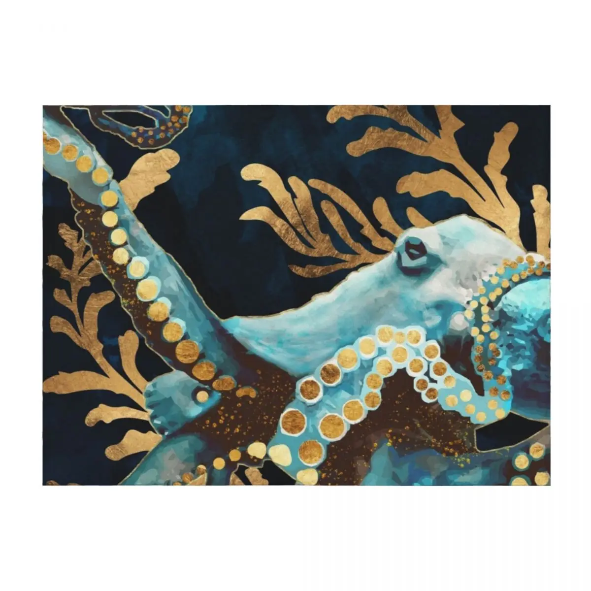 

Indigo Octopus Throw Blanket Plush Vintage Luxury Throw Thermals For Travel Blankets