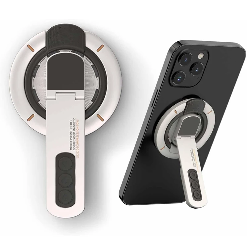 MultiFunction MagSafe Phone Grip Stand Magnetic Finger Ring Holder Double-Sided Magnetic Phone Stand for iPhone 17 16 15 14 Pro