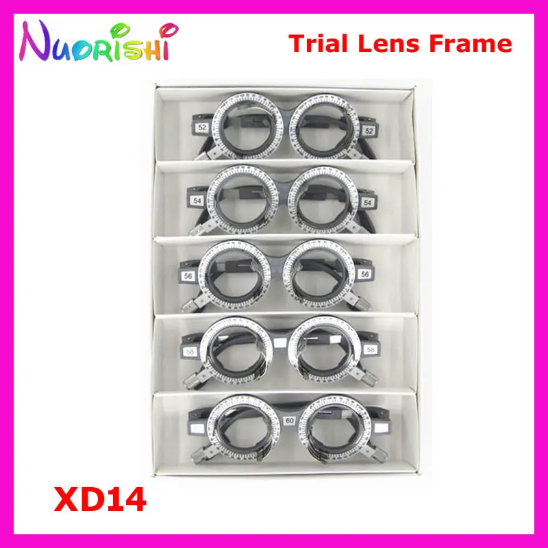 XD14 5pcs Fixed PD Distance Optometry Lateral Adjustment Grey Gray Trial Lens Frame Cumtomzied PDs