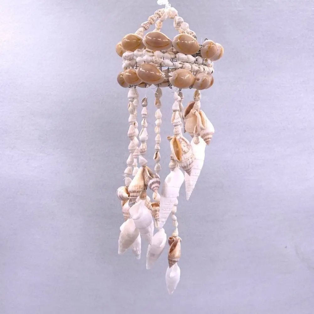 Conch Shell Wind Chimes Crafts Gift Exquisite White Wind Bell Pendant Birthday Gifts Yard Hanging Decor Hanging Ornament