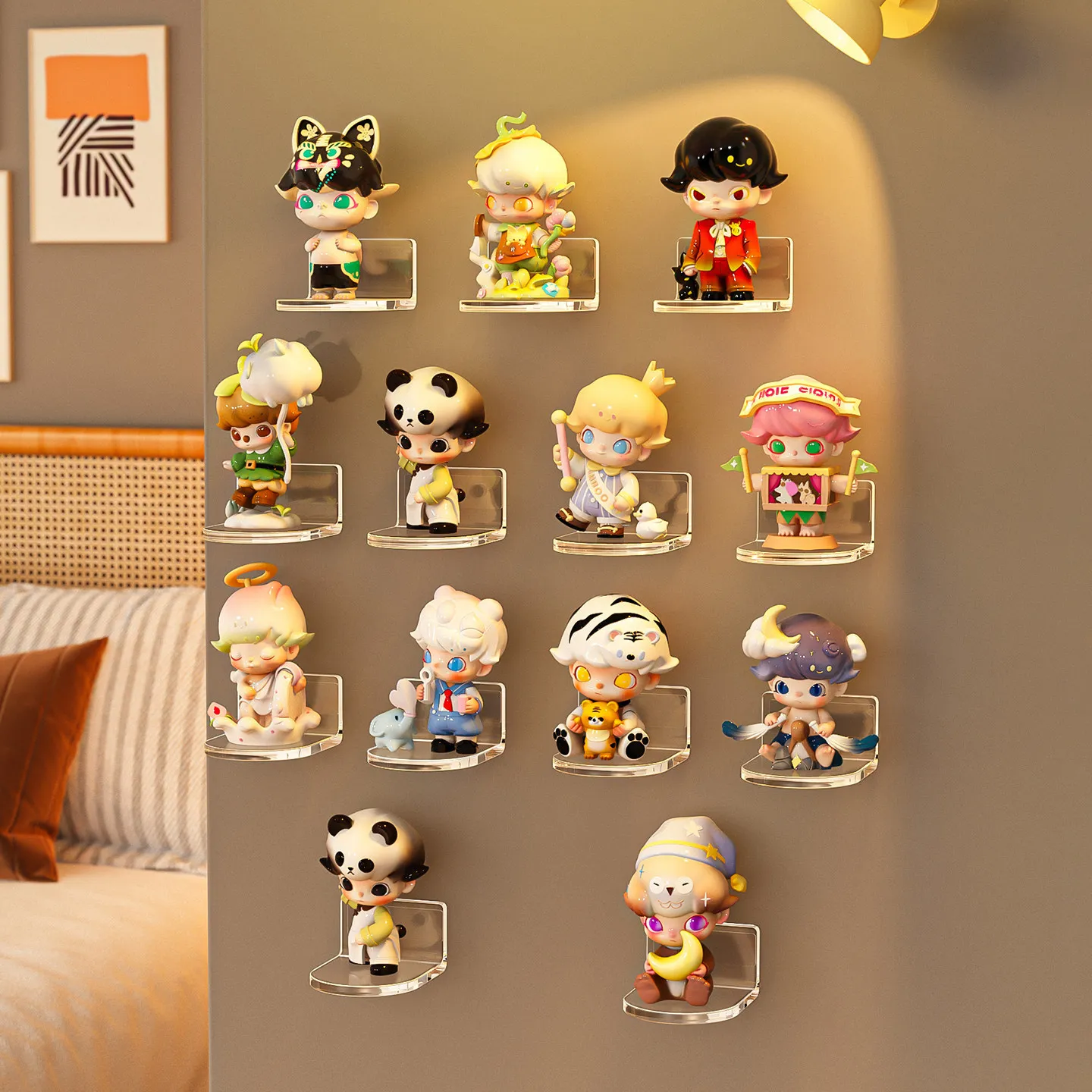 Punch-free Hand-made Blind Box Storage Bubble Mart Hand-made Display Stand Transparent Wall-mounted Small Decoration Rack