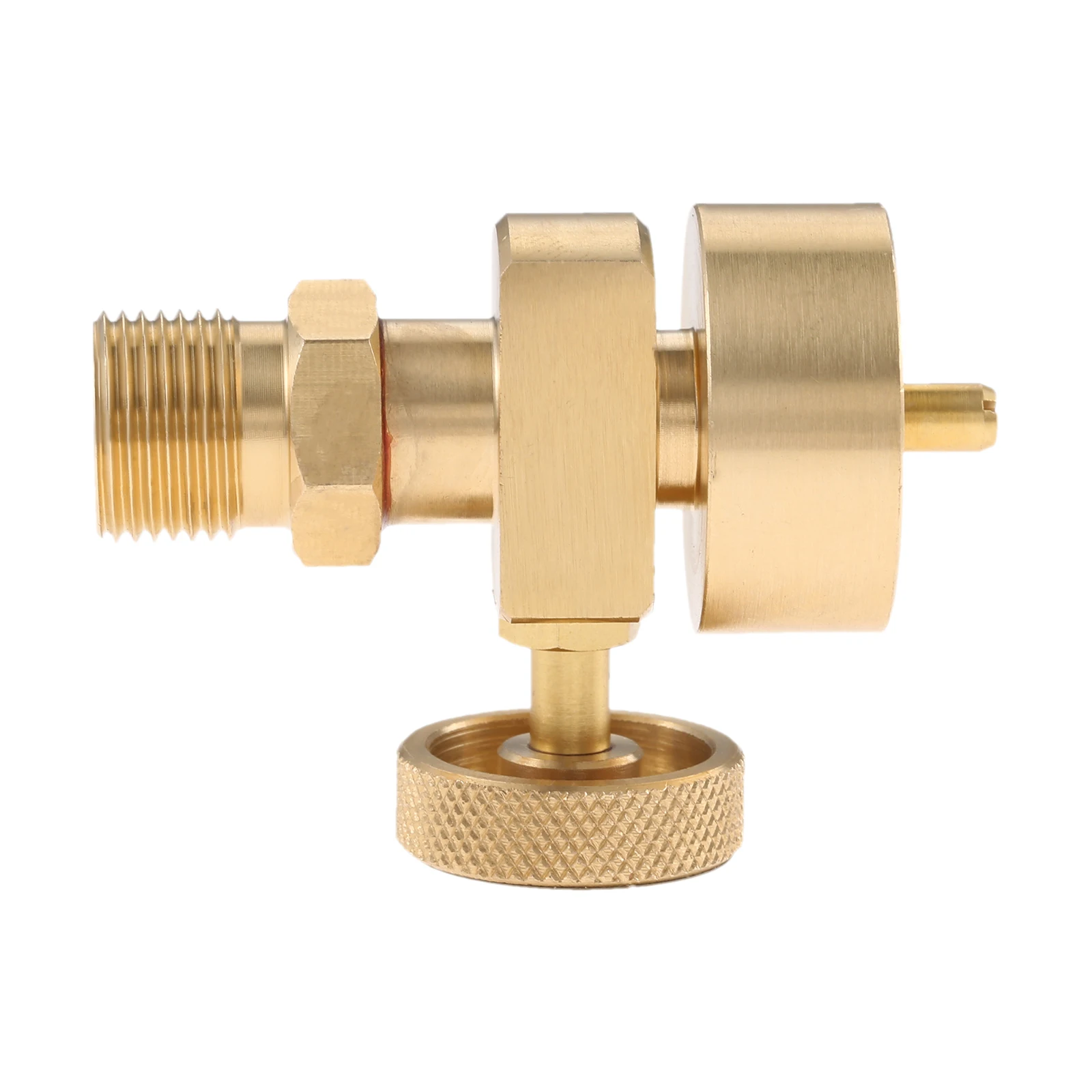 1LB Mapp Bottle Propane Adaptor with Valve CGA-600 Female to CGA-200 MC Acetylene Regulator Solid Brass Threaded Male Valves