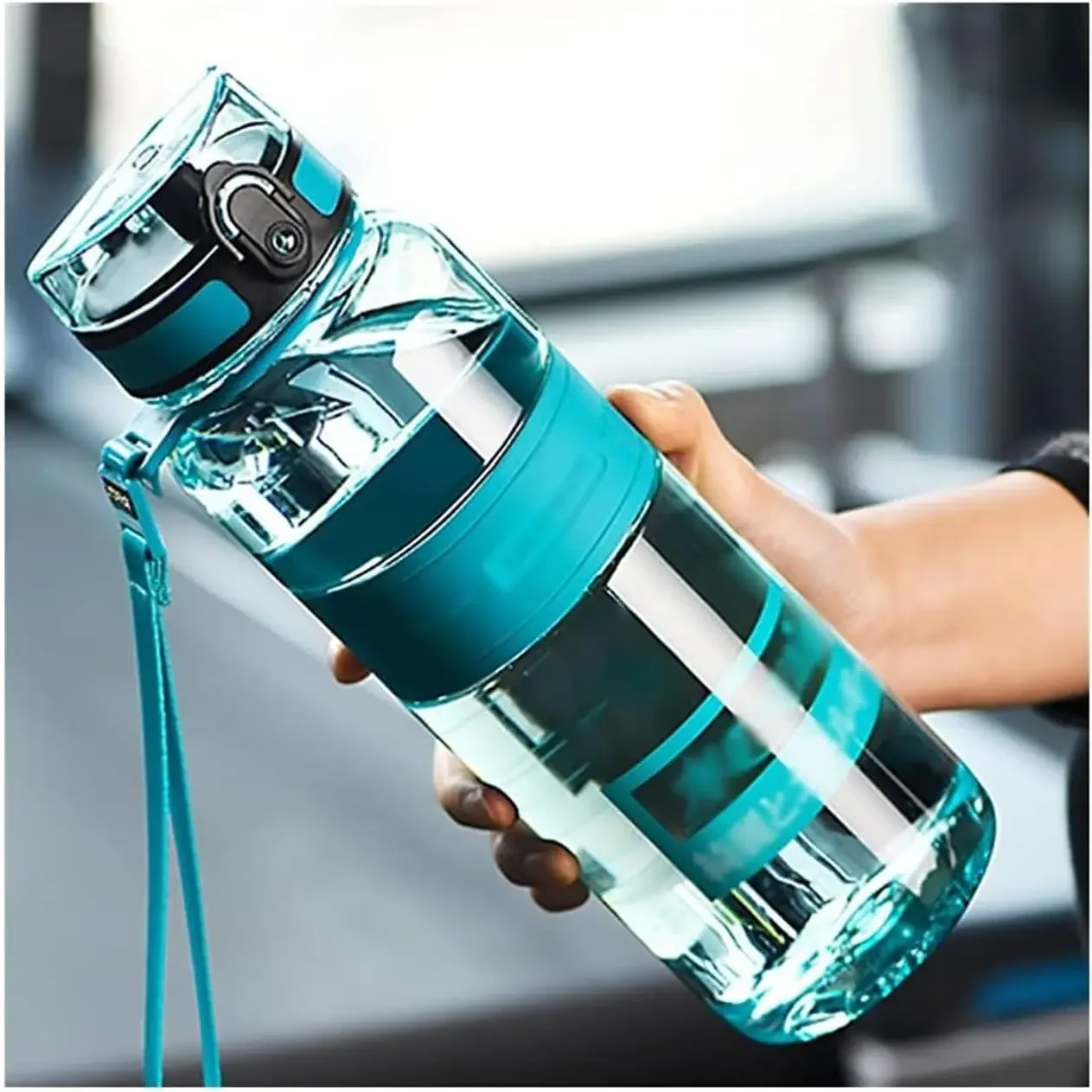 Exquisite Sport Kettle Clear Water Bottle Flip Lid Large Water Jug for Running Athletic Excerise Hiking Sporty Cup