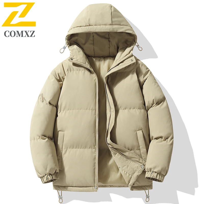 

Couple's Cotton Jacket Autumn and Winter New Added Fleece and Thick Insulation Hooded Down Jacket Outdoor Casual Zipper Jacket