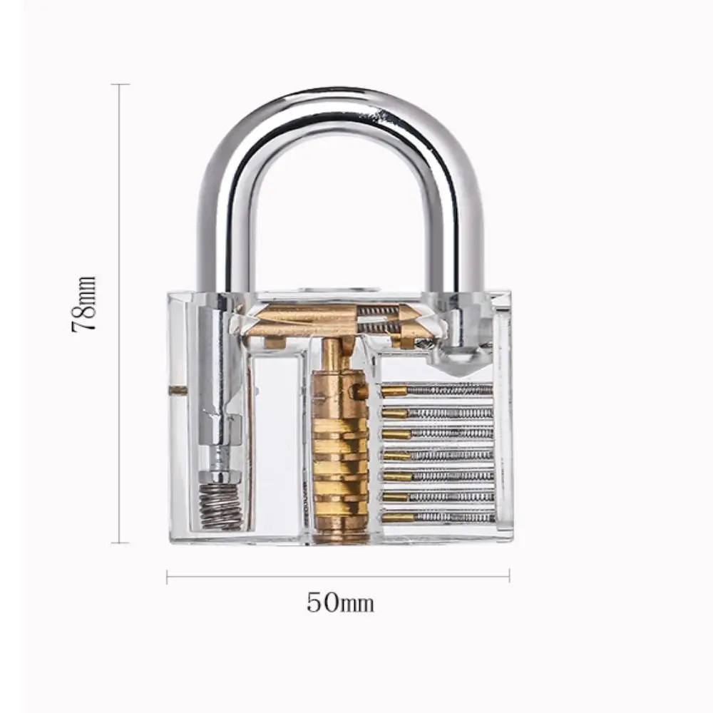 Plastic Slotkern Transparant Slot Ketting Slot Handwerk Hangslot Pickproof Handmatig Gemonteerd Slot Grote Slot Hoofd Met Sleutel Diy