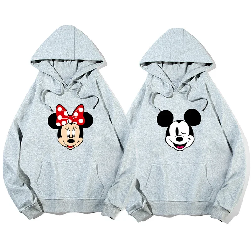 2024 Couples Disney Mickey Minnie Hoodies Spring Autumn Long Sleeve hooded Sweater Loose casual coat women men Sweatshirts kids