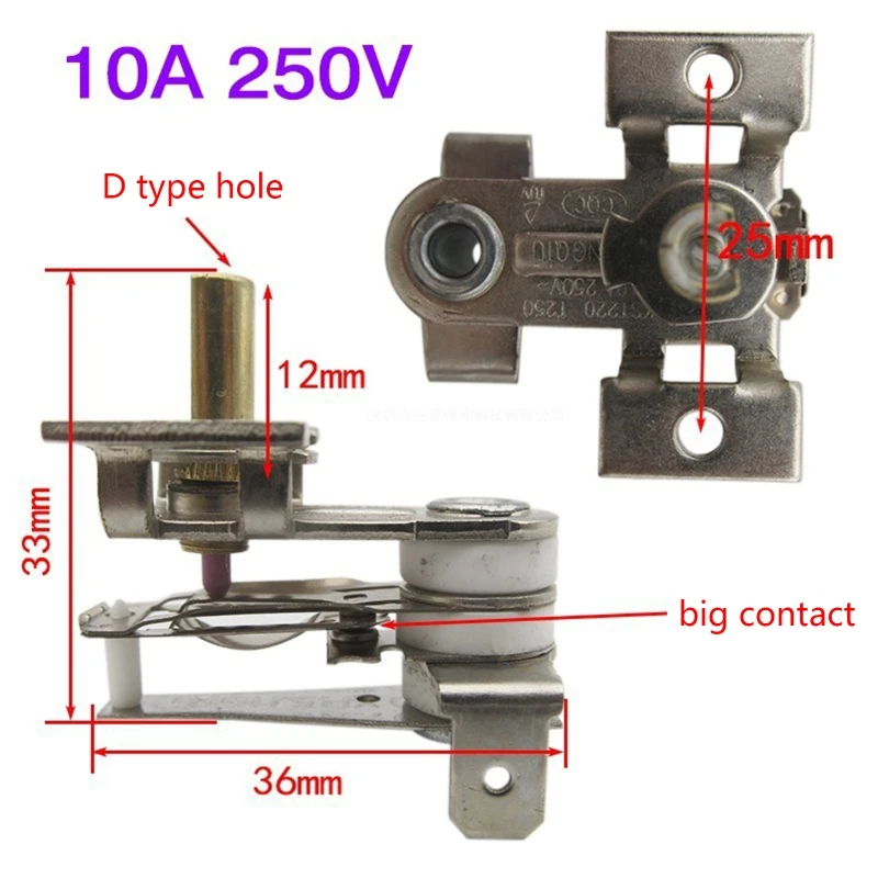 Termostato per forno elettrico con regolatore temperatura del forno con a forma D 10A