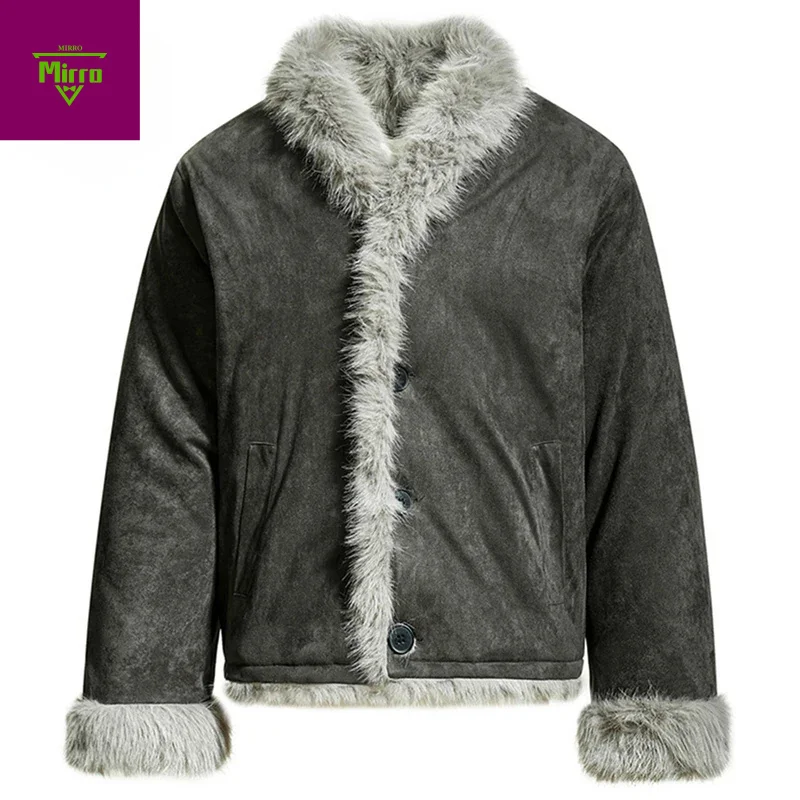 

Fur Collar Parkas Men Winter Jackets Vintage Plush Thicken Warm Jackets Casual Padded Jackets Coats Outwear