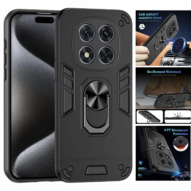 

Противоударный бронированный чехол для Xiaomi Redmi Note 14 Pro 5G 4G, чехол с магнитным держателем и кольцом для Redmy Note 14 Note 14pro Plus 5G Capa