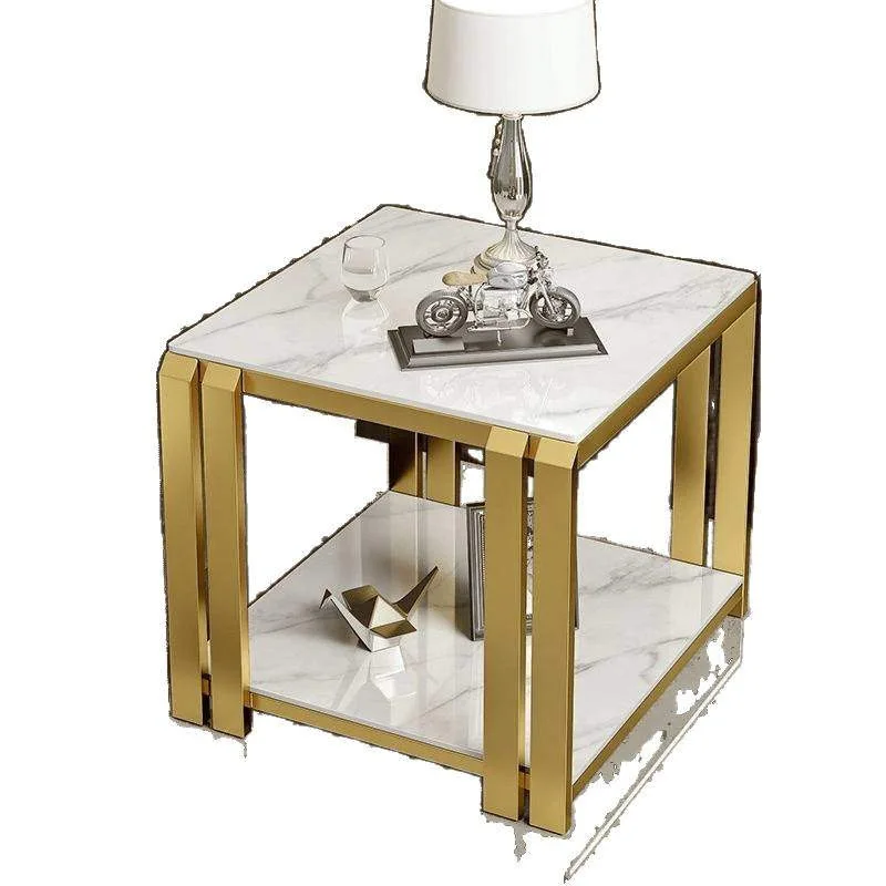 

Light luxury high-end living room rock slab sofa cabinet simple modern small coffee table