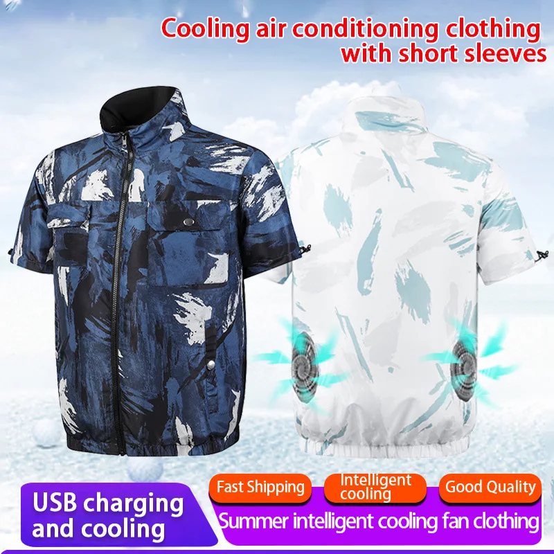 Summer Air Conditioning Clothes Short Sleeve Men Motorcycle Jackets Outdoor High Temperature Protection Work Clothes Breathable