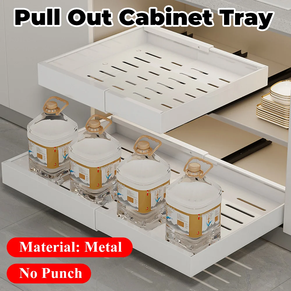 

2-пак. выдвижной органайзер для шкафа, выдвижные выдвижные полки для кладовой, хранение без удара для дома, кухни, базовый шкаф