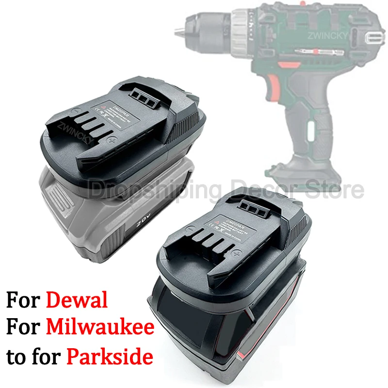 For Dewal/Milwaukee 18V 20V Lithium Battery to for Parkside 20V Lithium Battery Power Tools Battery Adapter Converter