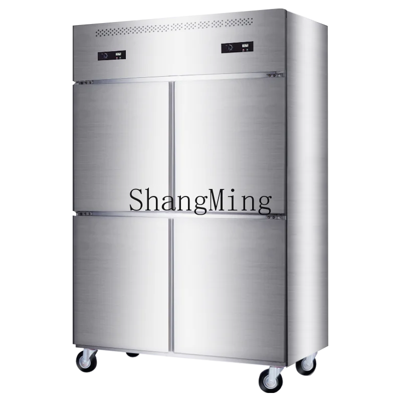 

ZYY commercial stainless steel four-door double-temperature freezer large-capacity fresh-keeping refrigeration workbench
