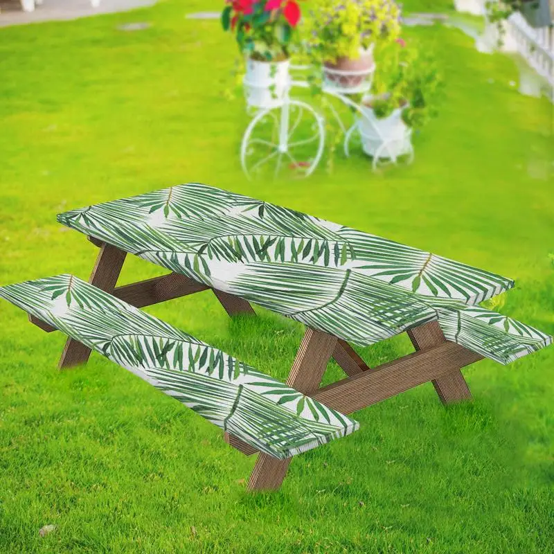 Picnic Table Covers With Elastic Stylish 3pcs Picnic Bench Covers Picnic Table Cloths Beautiful Water Proof Elastic Tablecloths