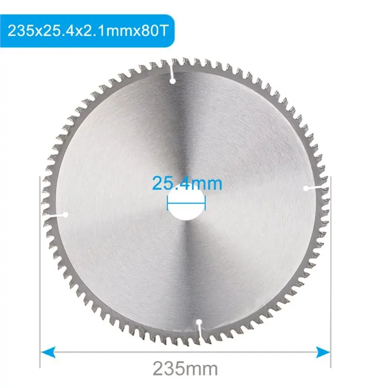【ALLOWANCE】Carbide Saw Blade 115-355Mm For Aluminum& Metal Cutting- Circular Design 235X2.1X25.4X8x80t