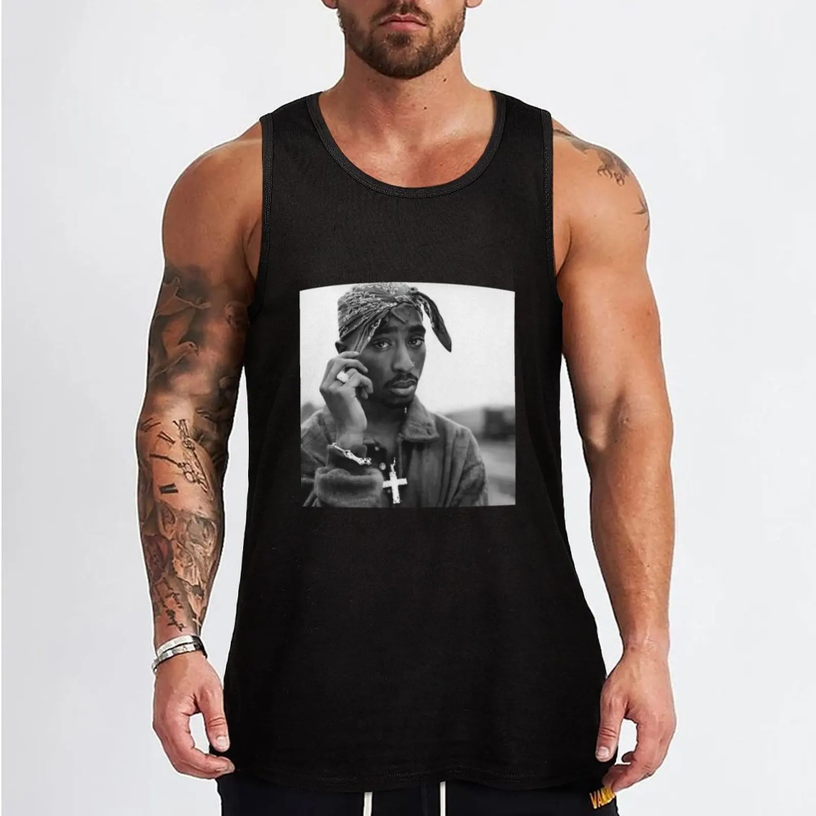 2pac Tank Top Men's singlets plain t-shirt gym accessories men summer clothes