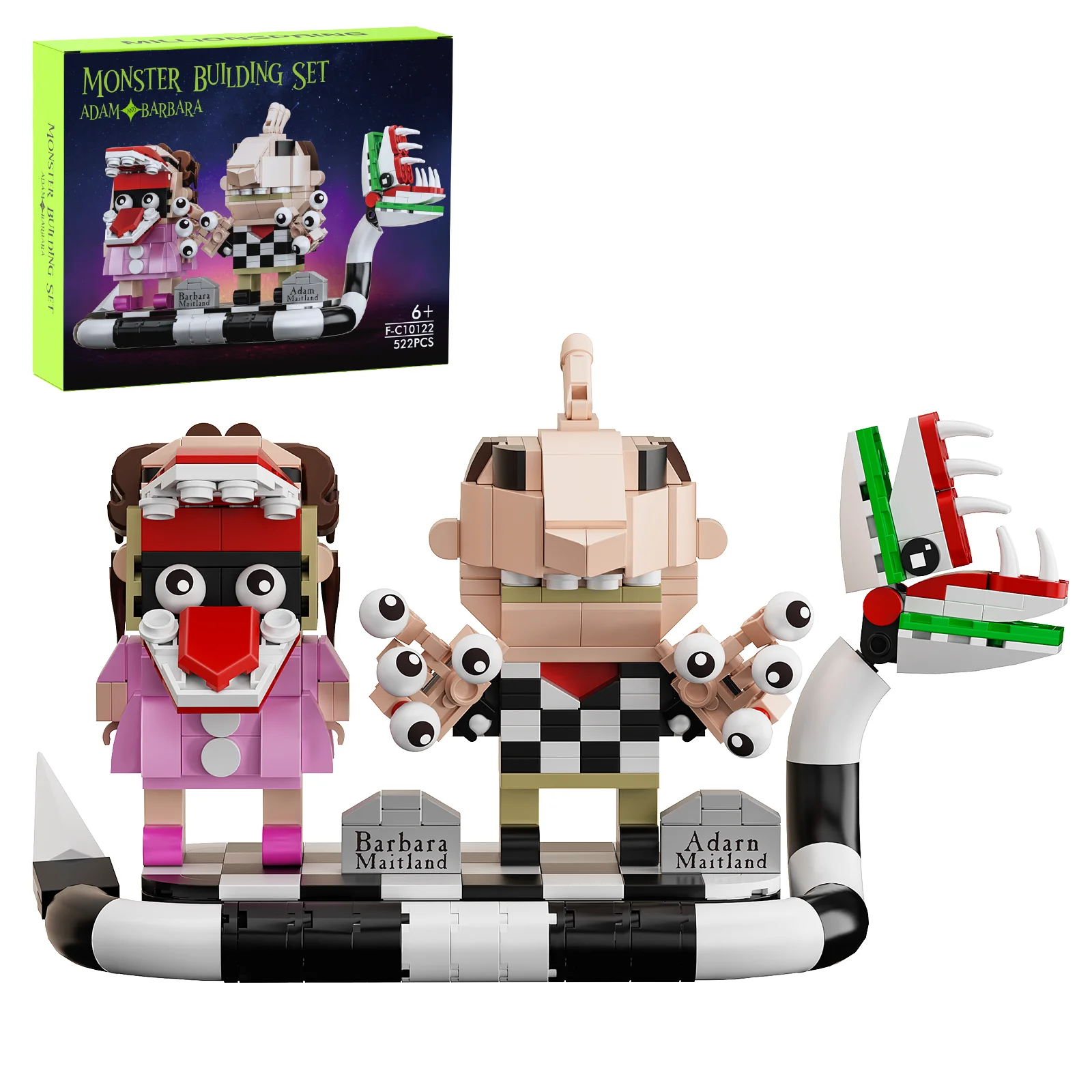 

Horrible Monster Building Blocks Set Movie Role Barbaras and Adarns Bricks Building Blocks Kits Halloween Toy for Children Gift