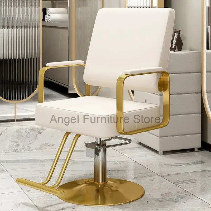 

Golden Professional Barber Chairs Rotating Pedicure Stylist Hairdressing Chairs Luxury Coiffeur Stuhl Salon Furniture MQ50BC