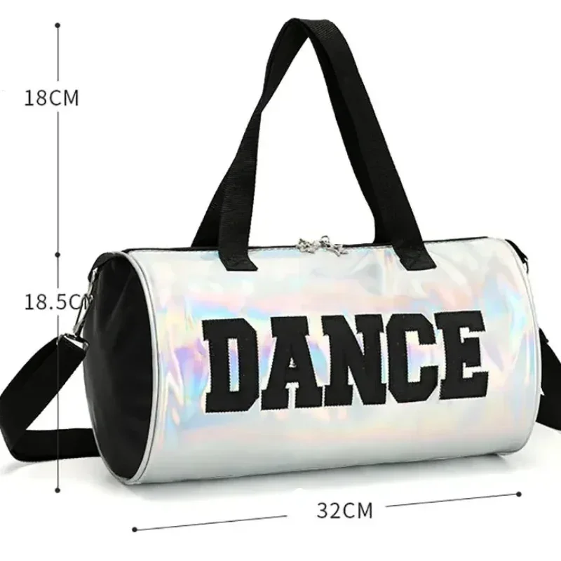 Children Dance Bag National Latin Laser One Shoulder Backpack Portable Cartoon Dance Bag for Girls Ballet Handbag