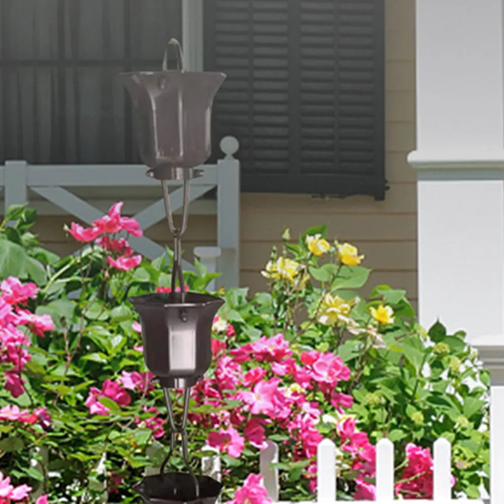 

2pcs Rain Chain Hooks Outdoor Metal Hanger for Gutters Drain Adapter Clip Black Durable Replacement Hook Decorative Accessories