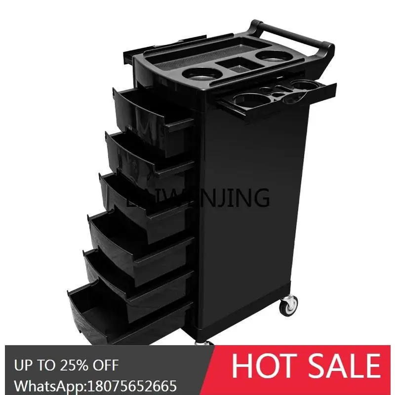 HLZ Hair Salon Beauty Nail Art Cart Shelf Hand Push Storage Cart