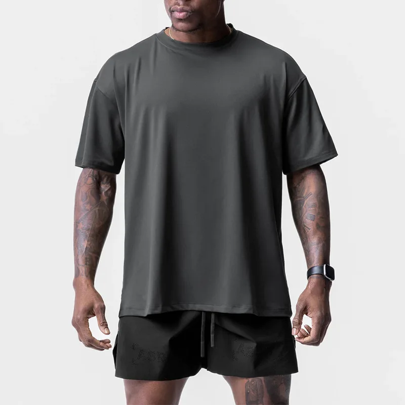 

Men's Summer Men's T-Shirt Youth Large Size Crew Neck Quick-Drying Short Sleeve Men's T-Shirt Versatile Sports Bottom Shirt