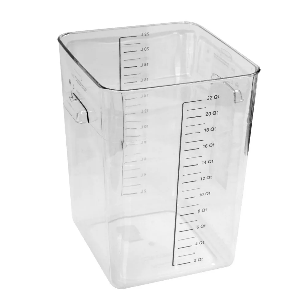 

22 Quart Clear Square Food Storage Container for Kitchen, Sous Vide, and Meal Prep - Durable & Space-Saving