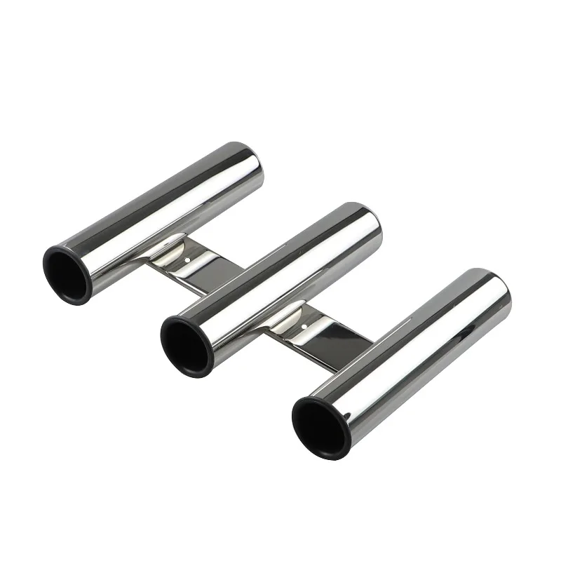 Suitable For Boat Fishing Rod Holder, Stainless Steel Triple Tube Rack, Marine 3-Tube Fishing Pole Support Bracket