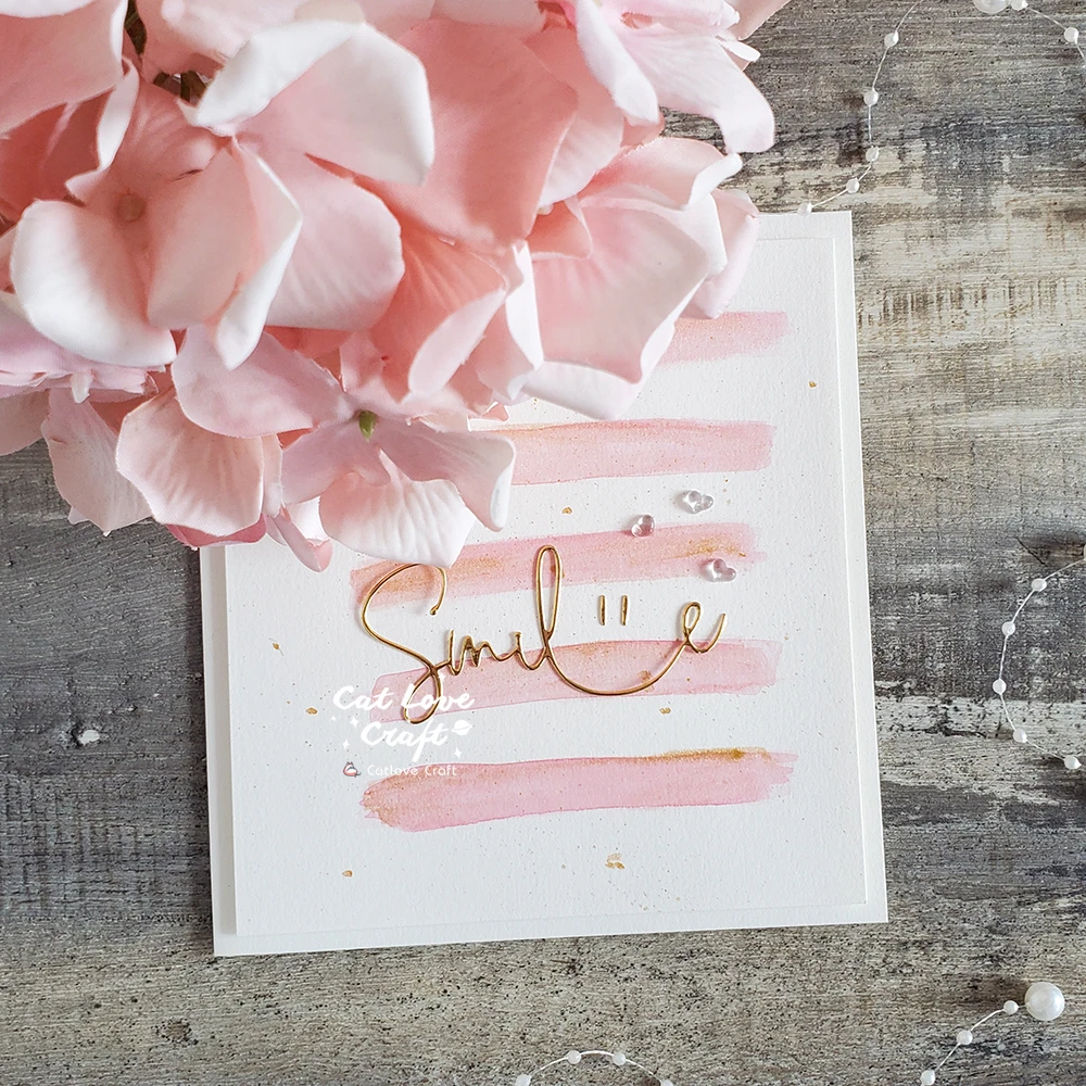 Catlove ابتسامة كلمة المعادن قطع يموت سكرابوكينغ قالب سكين Stencil يموت قطع بطاقة صنع Craft بها بنفسك الحرفية النقش جديد يموت ل