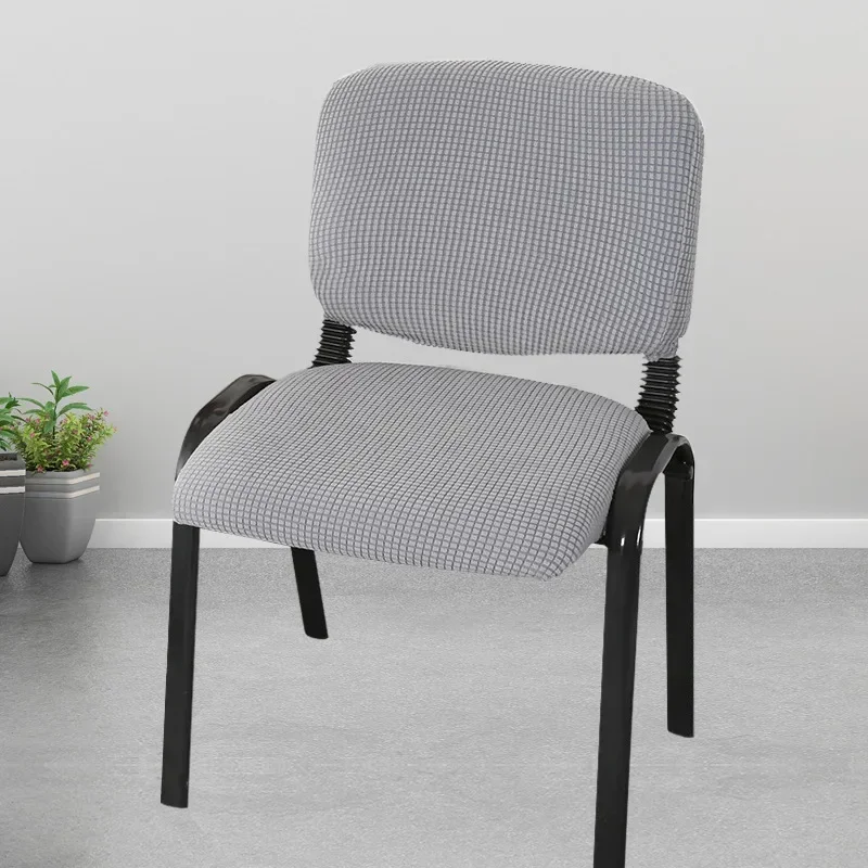 Split Low Back Stoelhoezen Jacquard Effen Kleur Eenvoudig Elastisch Modern Home Decor Stoel Stofbeschermhoes Kantoorkrukhoezen