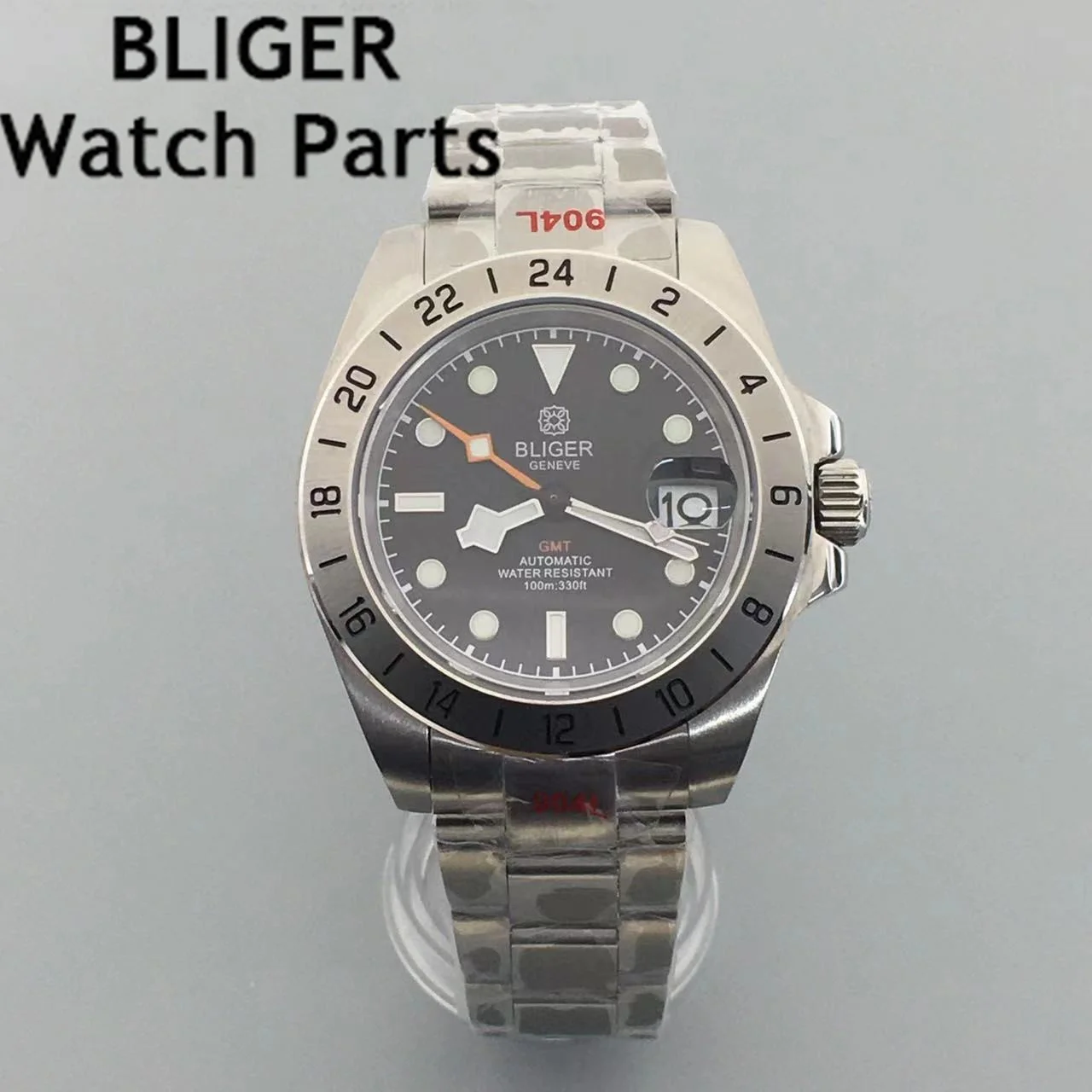 BLIGER Luxury NH34 GMT Mens Watch Automatic White Black Blue Dial Luminous Sapphire Glass Stainless Steel Oyster Strap 2023 New