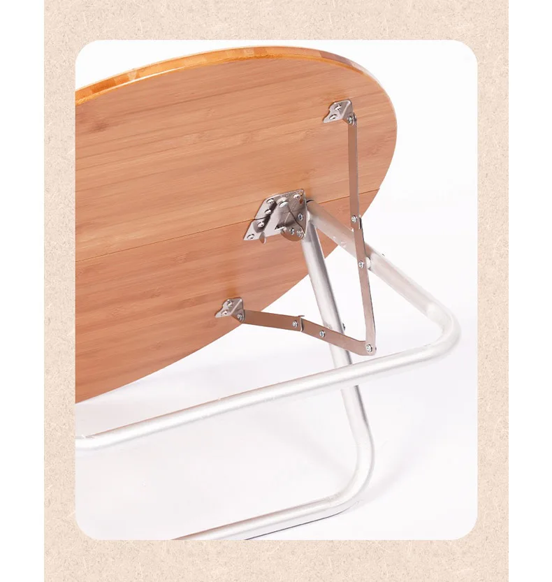 Outdoor Picnic Barbecue Table Camping Bamboo Tea Table Simple Foldable Small Round Table Convenient  Self Driving Tour Table