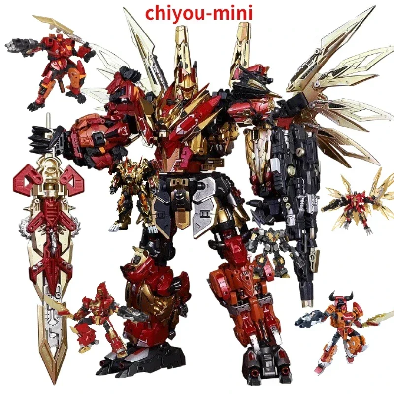 Auf Lager Cang-toys Chiyou mini CY-MINI Predaking Combiners 6-in-1 Kleinschalige Chiyou Actionfiguren Roboterspielzeug